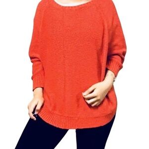 Anthropologie Guinevere Oversized Orange Wool Alpaca Blend Sweater Size Medium